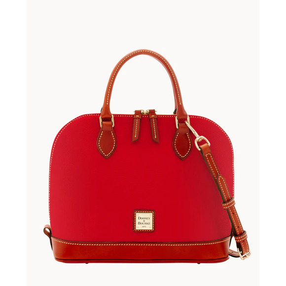 Dooney & Bourke Zip Zip Satchel R343 Red NWT Dustbag Certs Serial# M0660770 VTG - Picture 2 of 9